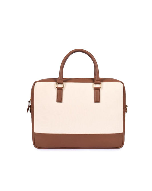 OXFORD LAPTOP BAG | BROWN AND BEIGE