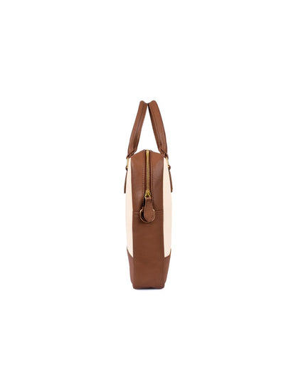 OXFORD LAPTOP BAG | BROWN AND BEIGE
