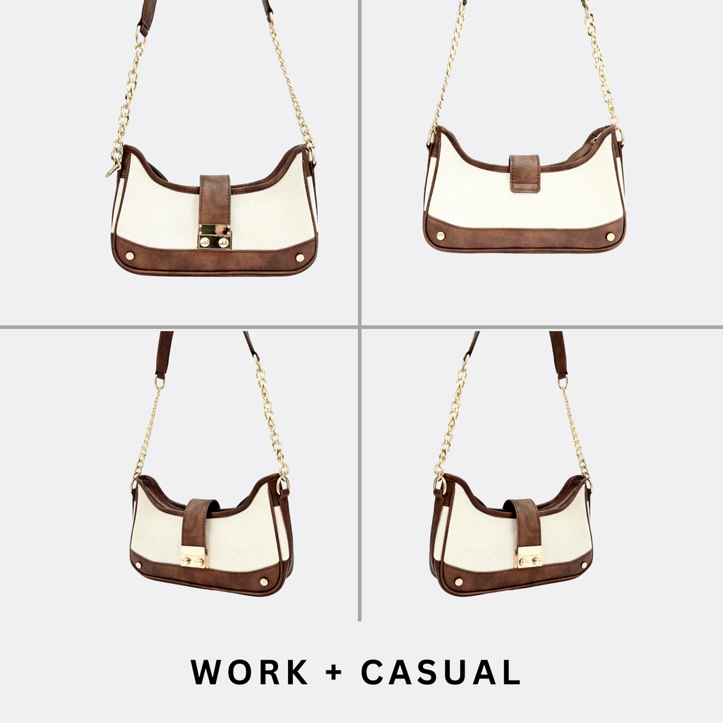 RUMI HANDBAG | BROWN & BEIGE