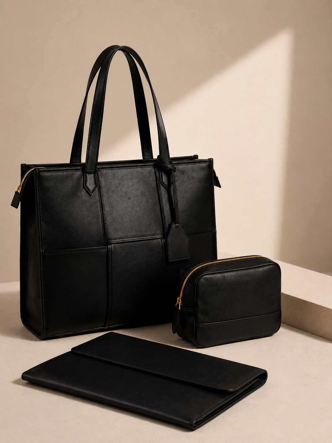 Ace Tote All Black - Medium + 3 Free Gifts