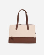 Estelle Duffle Bag | Beige and Tan