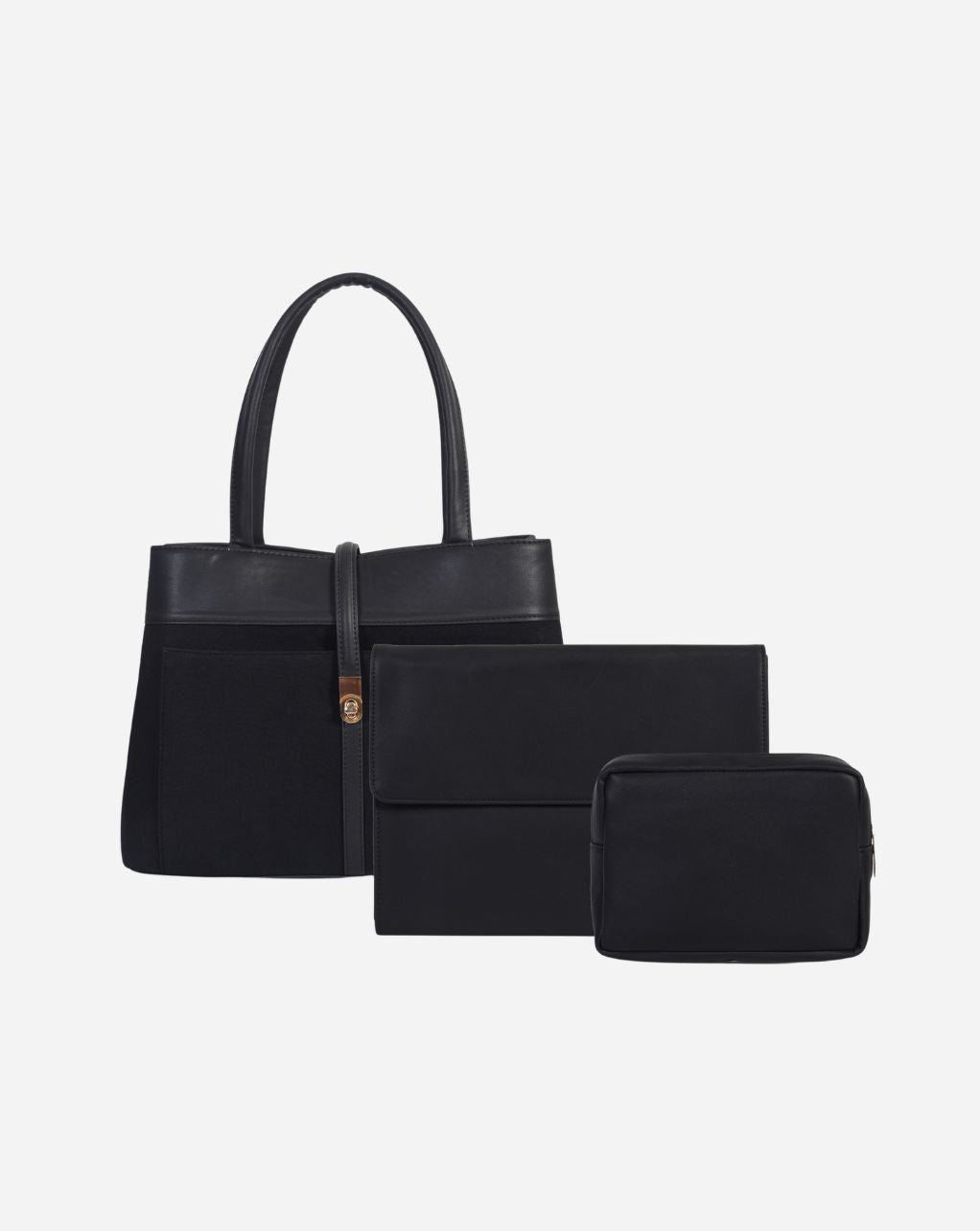 MINDY TOTE ALL BLACK - MEDIUM + 3 FREE GIFTS