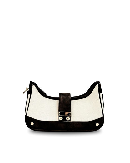 RUMI HANDBAG | BLACK & BEIGE