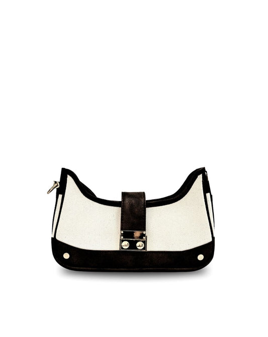 RUMI HANDBAG | BLACK & BEIGE