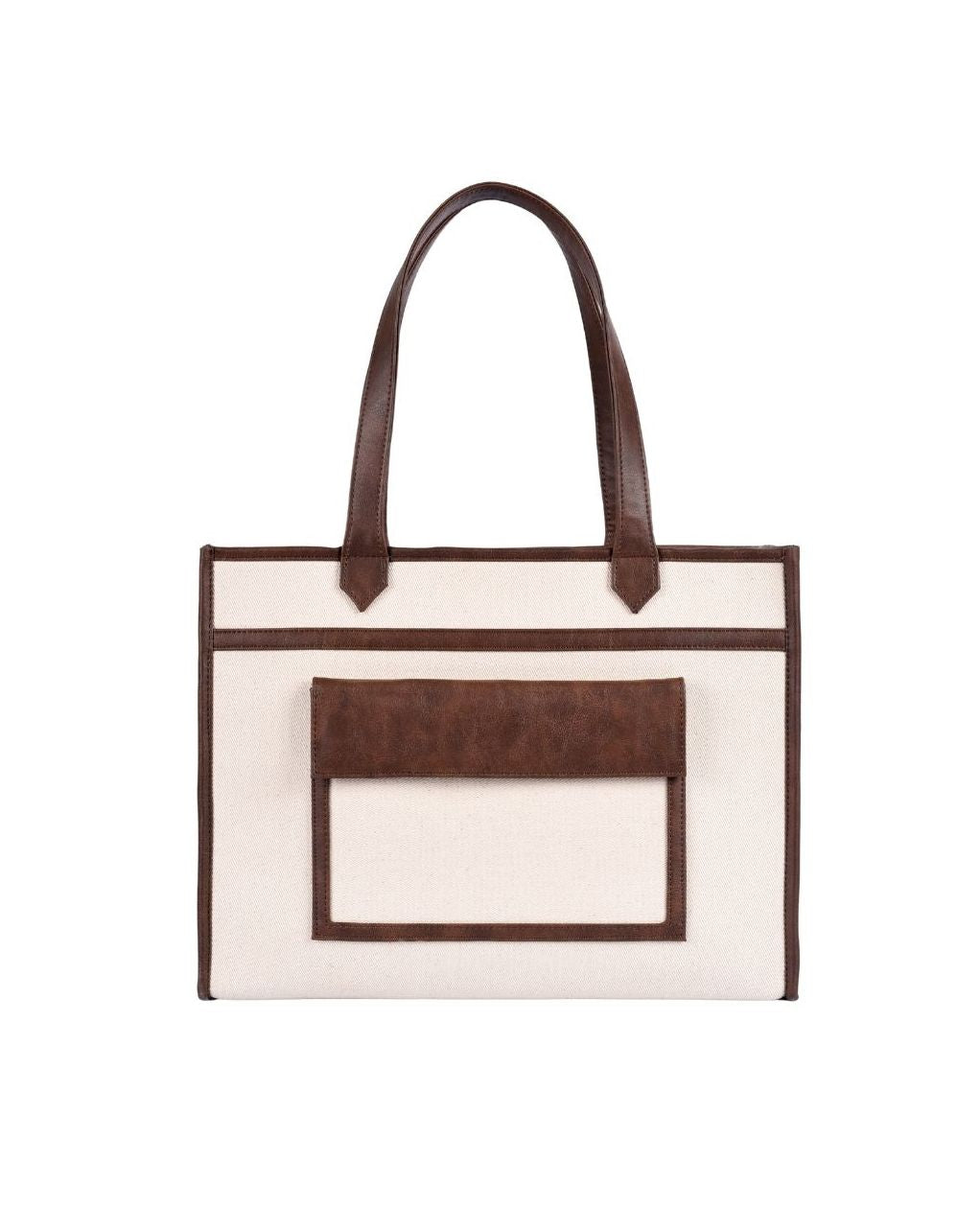 HAZEL MULTIPLE COMPARTMENTS TOTE | BROWN | LARGE