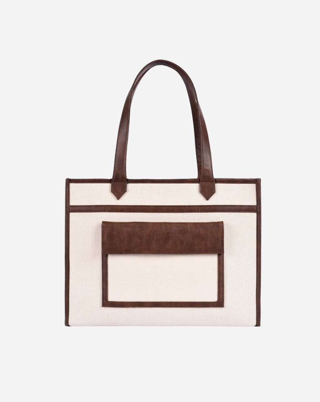 HAZEL MULTIPLE COMPARTMENTS TOTE | BROWN | LARGE