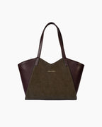 Claude Tote | Olive and Chocolate Brown