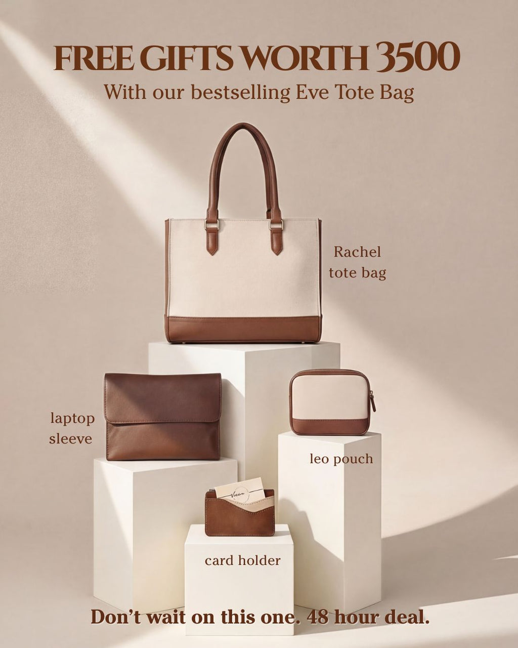 RACHEL TOTE - MEDIUM | BROWN + 3 FREE GIFTS