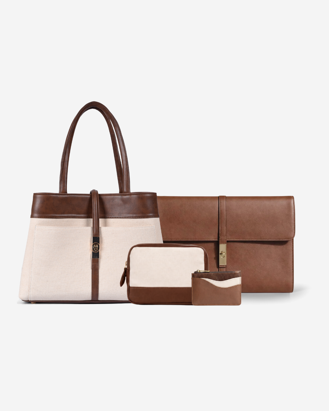 Mindy Tote Brown - Medium + 3 Free Gifts