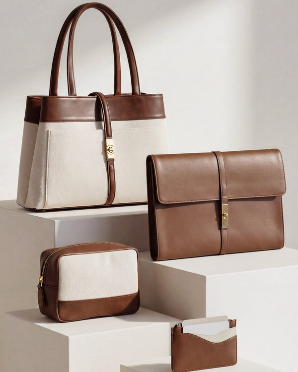 MINDY TOTE BROWN - MEDIUM + 3 FREE GIFTS