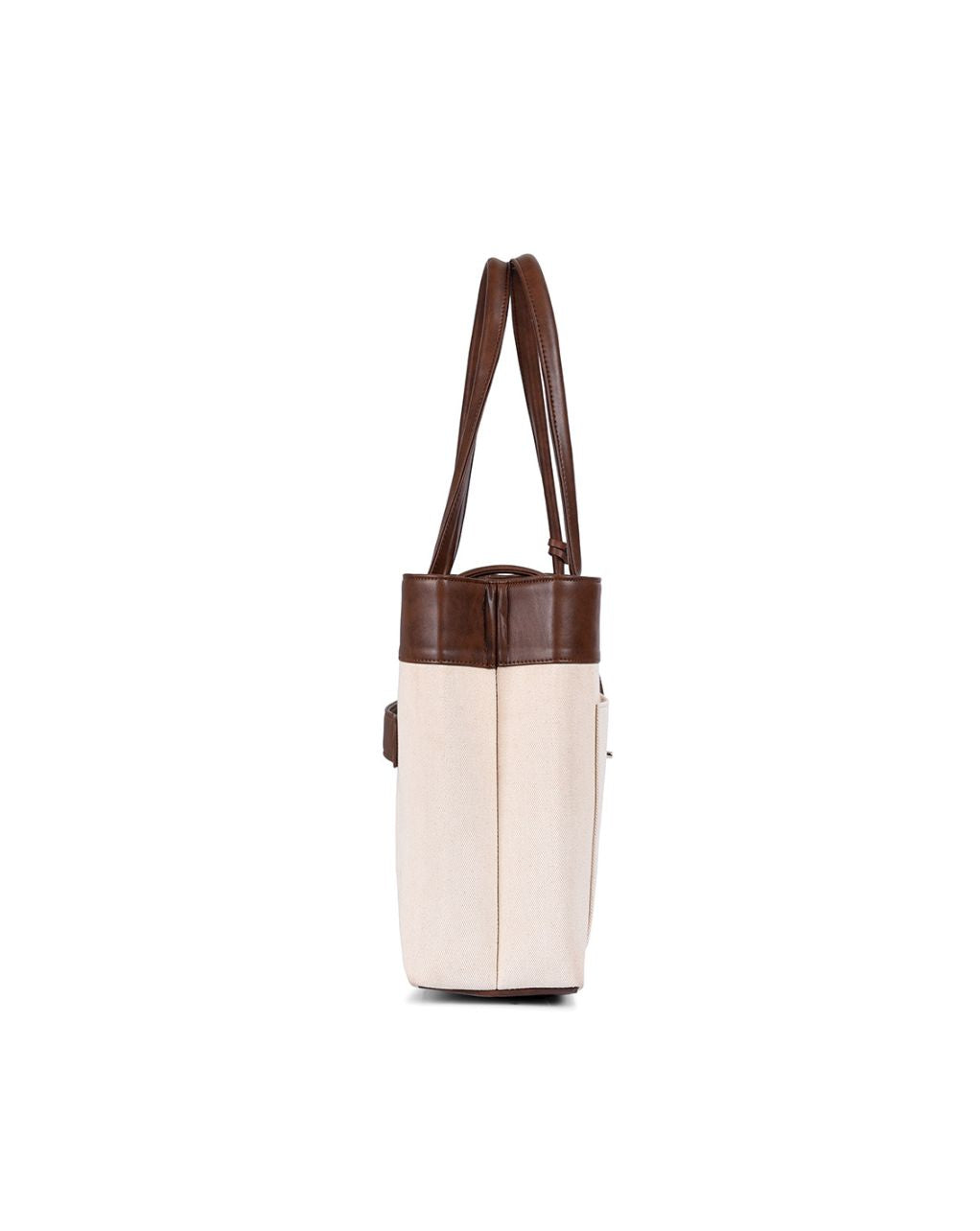 mindy large brown tote bag side view