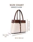Mindy tote side image with size dimensions