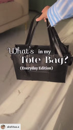 ACE FAUX LEATHER TOTE | ALL BLACK | LARGE
