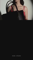 MICHELLE TOTE BAG | ALL BLACK | MEDIUM