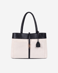 Mindy Tote Bag | Beige & Black | Large